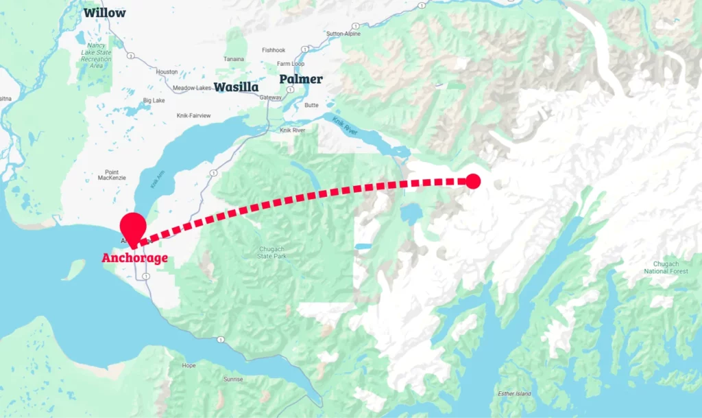 Flight Path to Alaska Glacier