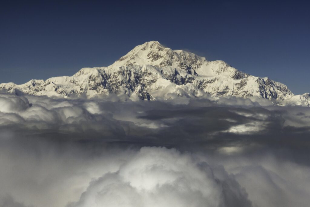 Denali (Mt Mckinley) summit seen above the clouds